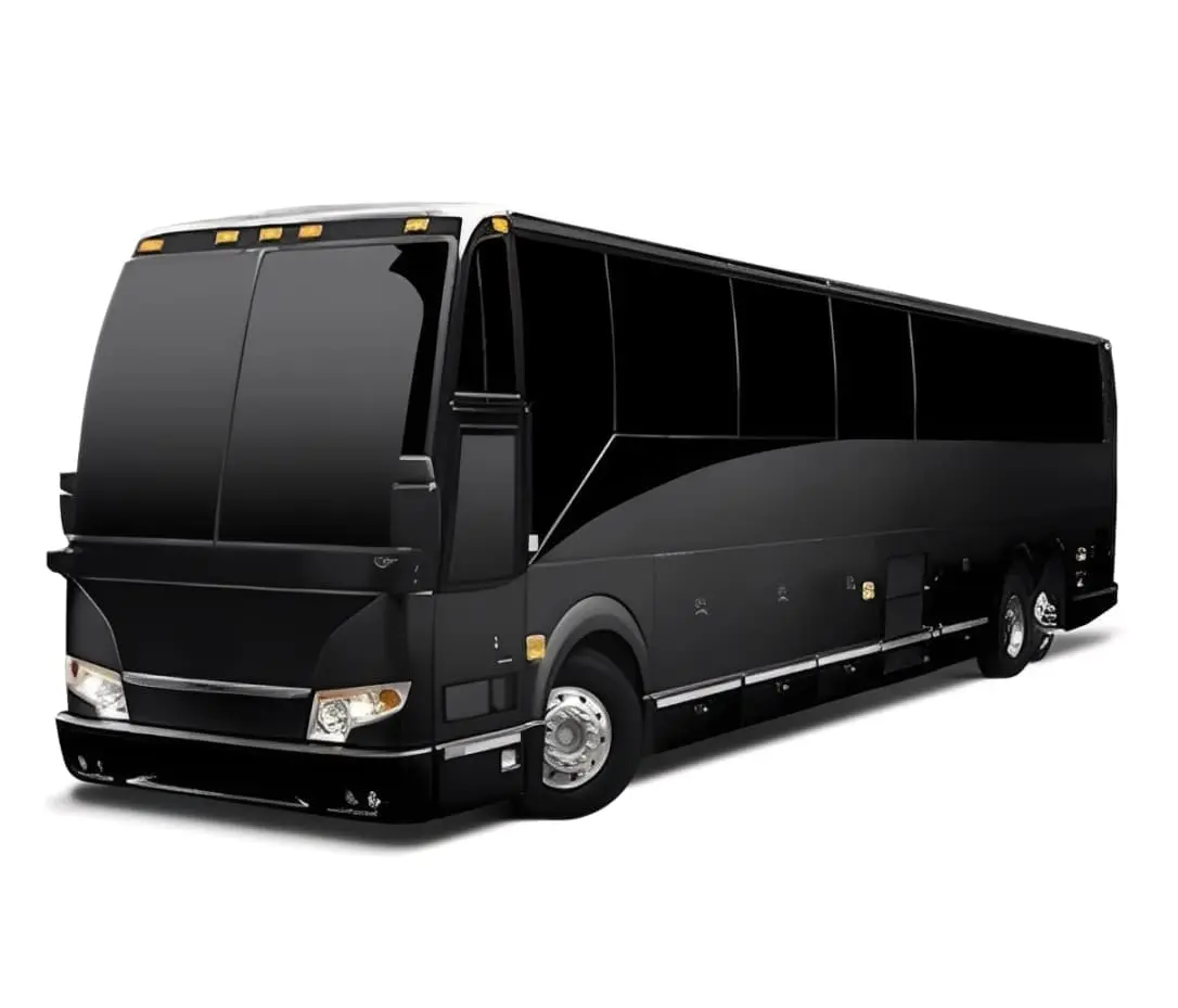 Luxury black charter bus professional transportation