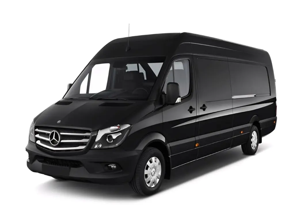 Black Mercedes-Benz Sprinter luxury van group transport