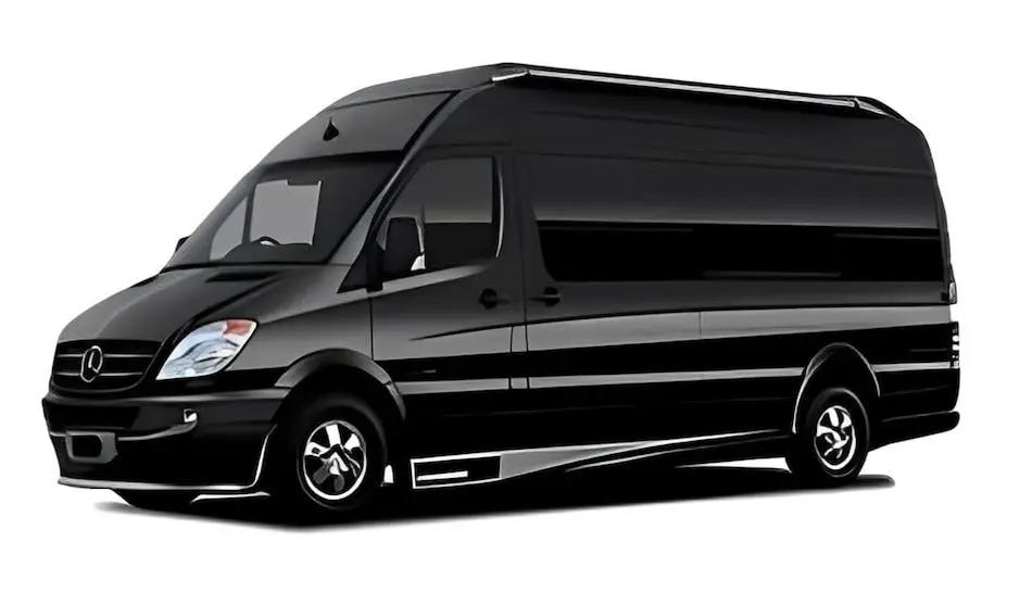 Black Mercedes Sprinter luxury van corporate transportation